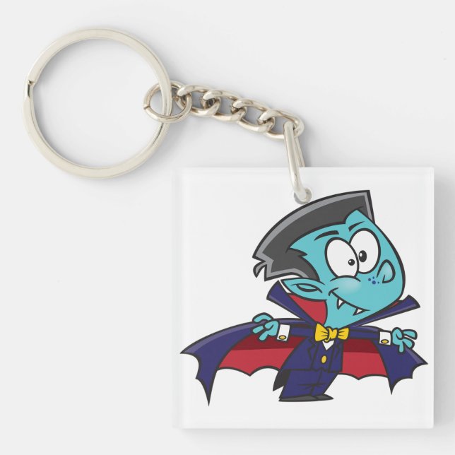 Llavero Blue Vampire Boy with Cape Cute Dracula (Frente)