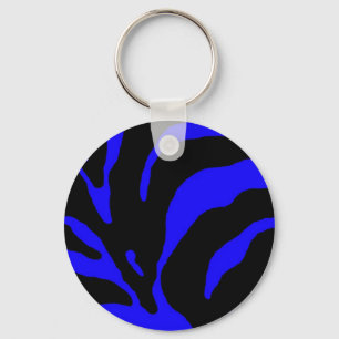 Llavero Blue Zebra Stripe Animal Print