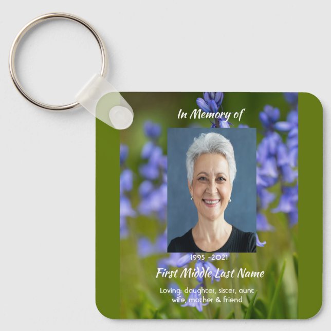 Llavero  Bluebells Garden Flowers Memorial Keepsake  (Anverso)