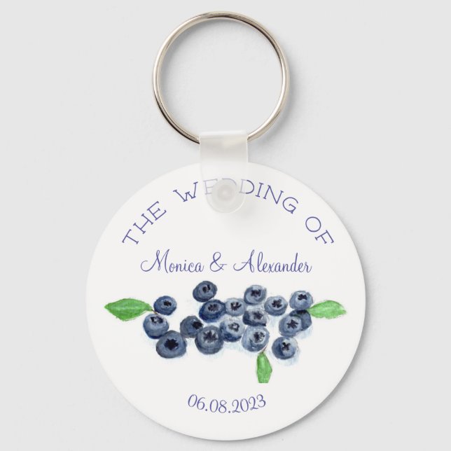 Llavero Blueberries Fruits Wedding Party (Anverso)