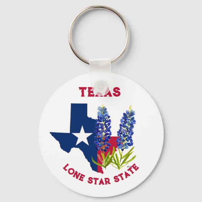 Llavero Bluebonnets Texas State Flowers Lupine Lone Star (Anverso)