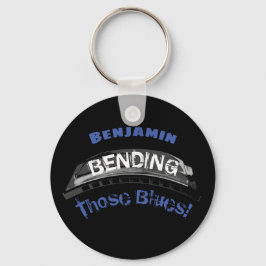 Llavero Blues harmonica player bending humour musician