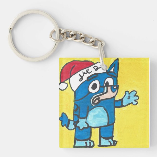 Llavero Bluey Christmas Fan Art Keychain (Frente)