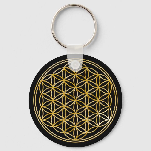 Llavero Blume des Lebens | klein black (Anverso)