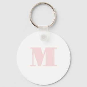 Llavero Blush Pink Monograma Inicial Moderno