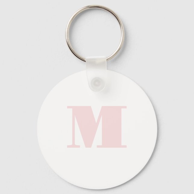 Llavero Blush Pink Monograma Inicial Moderno (Anverso)