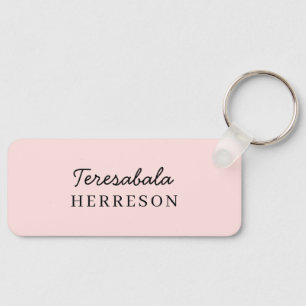 Llavero Blush Rosa Monograma Femenino Minimalista Modern