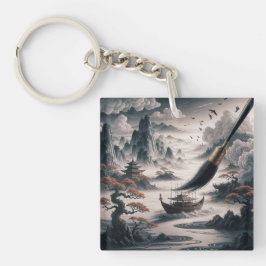 Llavero  Boat landscape ocean view poetic  art