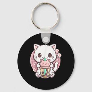 Llavero Boba Cat Boba Tea Bubble Kawaii Anime Cat Kawa