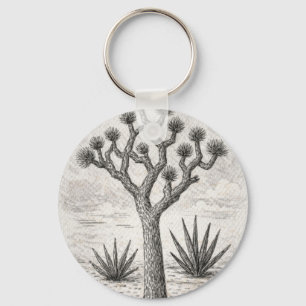 Llavero boceto de árbol de josué arte de boceto del desi