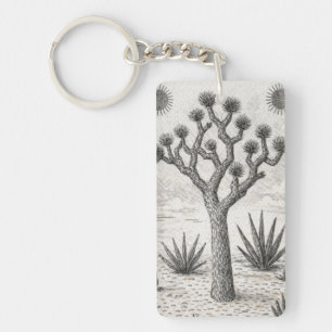 Llavero boceto de árbol de josué   arte de boceto del desi