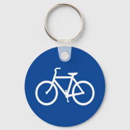 Llavero Boceto de bicicleta azul profundo y blanco