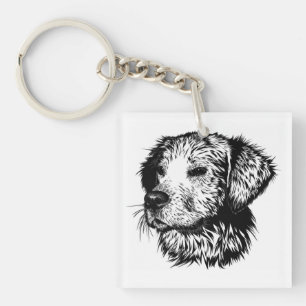 Llavero Boceto de cabeza de canino