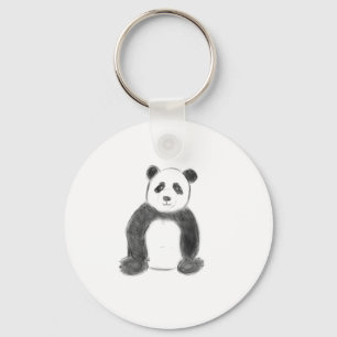 Llavero Boceto de panda lindo en blanco y negro