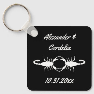 Llavero Boda blanco gótico Scorpions Personalizado