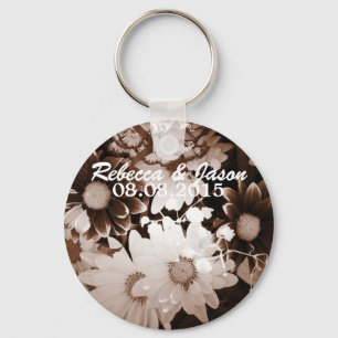 Llavero boda bohemiana de la margarita occidental