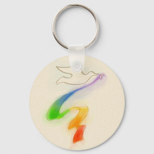 Llavero Boda con cinta de arcoiris