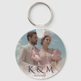 Llavero Boda con imagen vintage de pasteles elegantes 