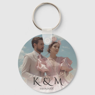 Llavero Boda con imagen vintage de pasteles elegantes
