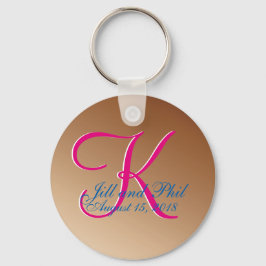 Llavero Boda de cobre Monograma Brown P:ecan Gran Valor
