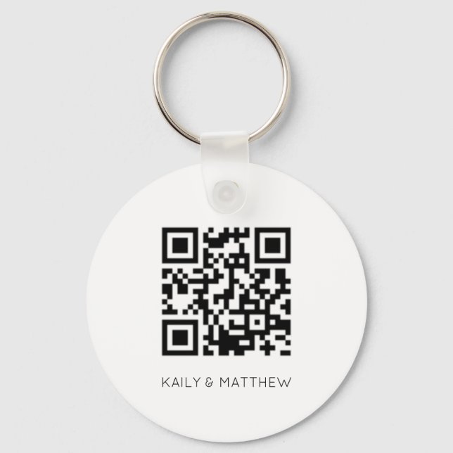 Llavero Boda de código QR Guardar la fecha (Anverso)
