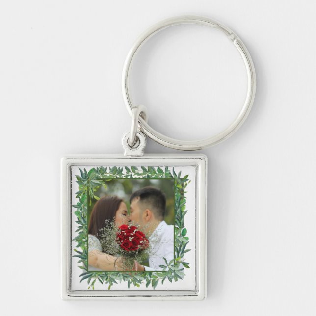 Llavero Boda de color de agua moderno (Frente)