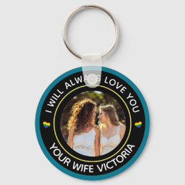 Llavero Boda de fotografía lesbiana LGBTQ Pareja Personali