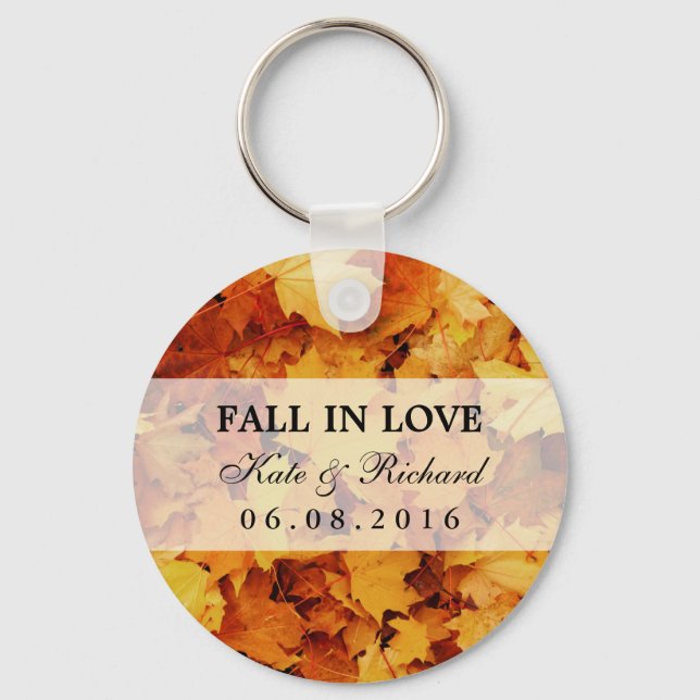 Llavero Boda de hojas de arce de otoño gracias Keychain de (Anverso)
