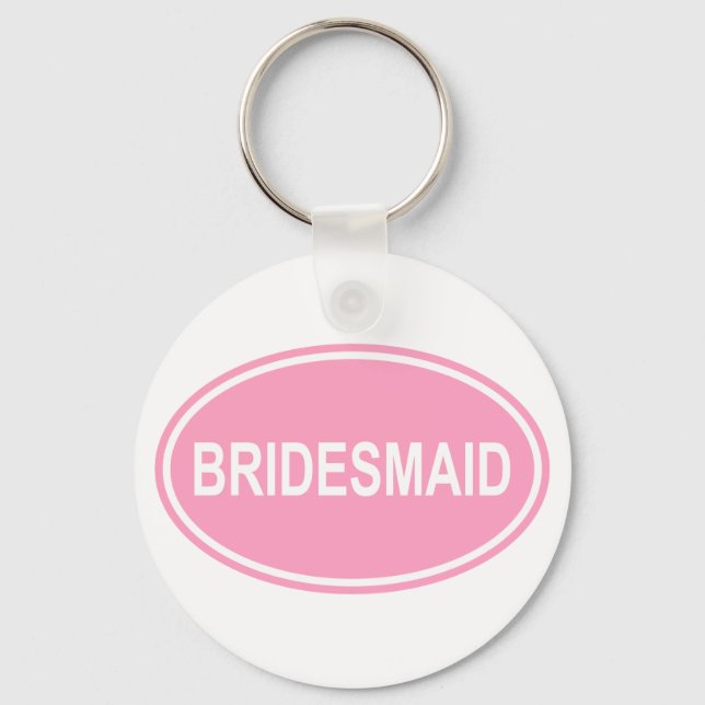 Llavero Boda de la dama de honor Oval Pink (Anverso)