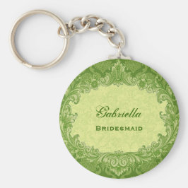 Llavero Boda de Novias Favor Lime Green Damask G306