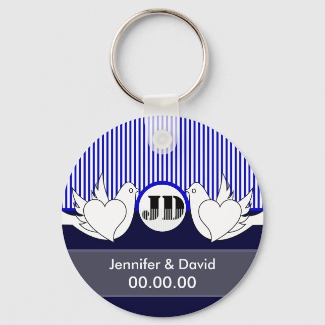 Llavero Boda de palomas amorosas (Anverso)