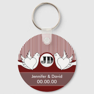 Llavero Boda de palomas amorosas