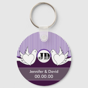 Llavero Boda de palomas amorosas