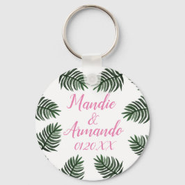 Llavero Boda de parejas con vegetación tropical