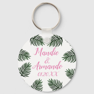 Llavero Boda de parejas con vegetación tropical