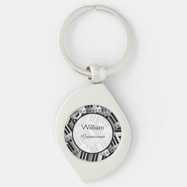 Llavero Boda de piano Keepsake negro y blanco (Anverso)
