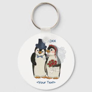 Llavero Boda de Pingüino Bride y Groom Tie - Personalizar