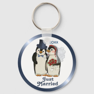 Llavero Boda de Pingüino Bride y Groom Tie - Personalizar