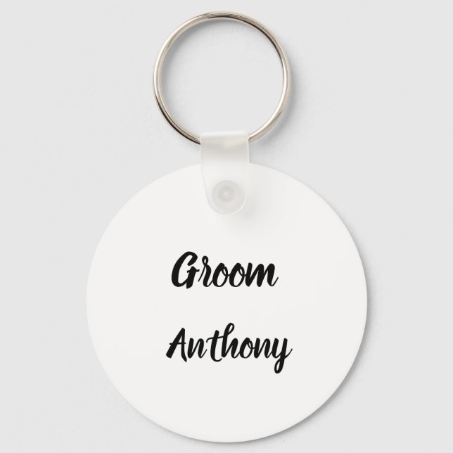 Llavero Boda de regalos de nombre personalizado de Groom G (Anverso)