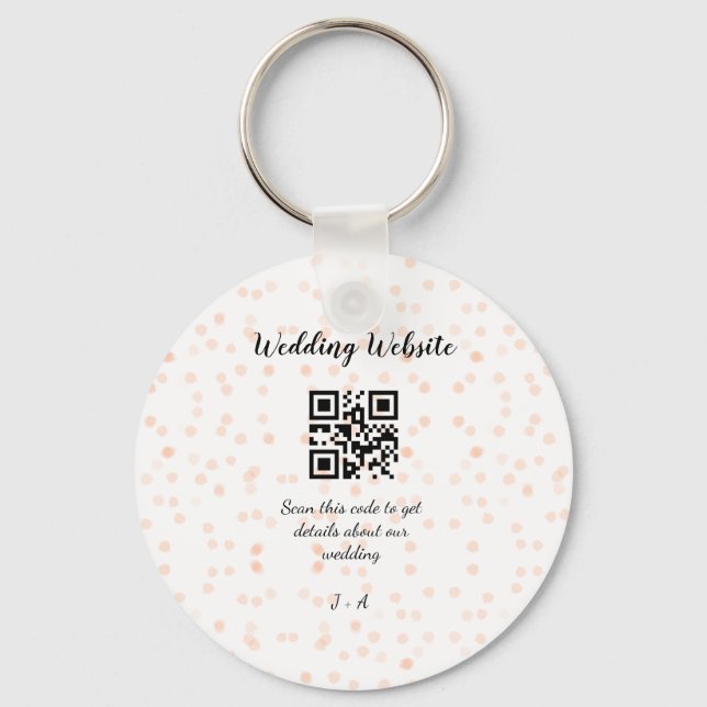 Llavero Boda de sitio web escanear código QR para obtener  (Anverso)
