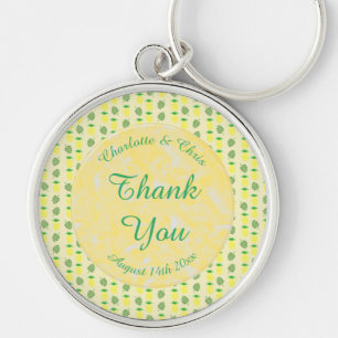 Llavero Boda de verano tropical Piña y hojas de palmera