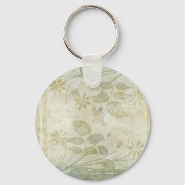 Llavero Boda de Vintage Pastel Floral (Anverso)