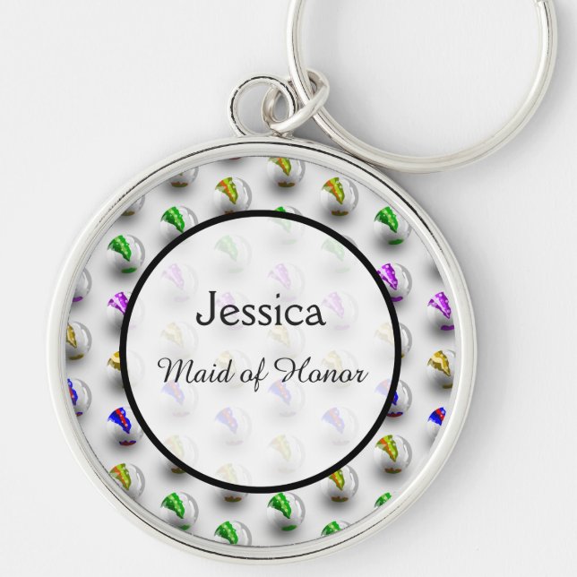 Llavero Boda del patrón colorido de maricas divertidas Kee (Frente)