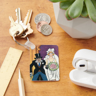 Llavero Boda divertida vintage, romance de mayo y diciembr