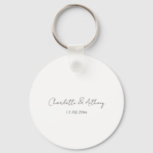 Llavero Boda Elegante Caligrafía Creativa Blanco Negro
