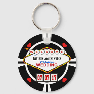 Llavero Boda en Vegas Casino Favor Poker Chip