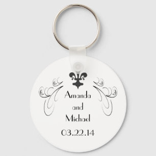 Llavero Boda Fleur de Lis decorativo personalizado