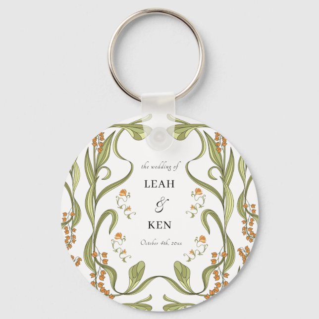 Llavero Boda floral de Nouveau (Anverso)