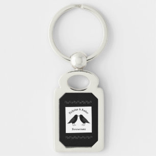 Llavero Boda gótico Kissing Ravens Personalizado