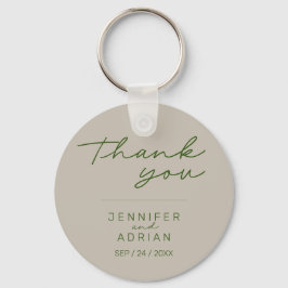 Llavero Boda minimalista elegante de color plateado pálido